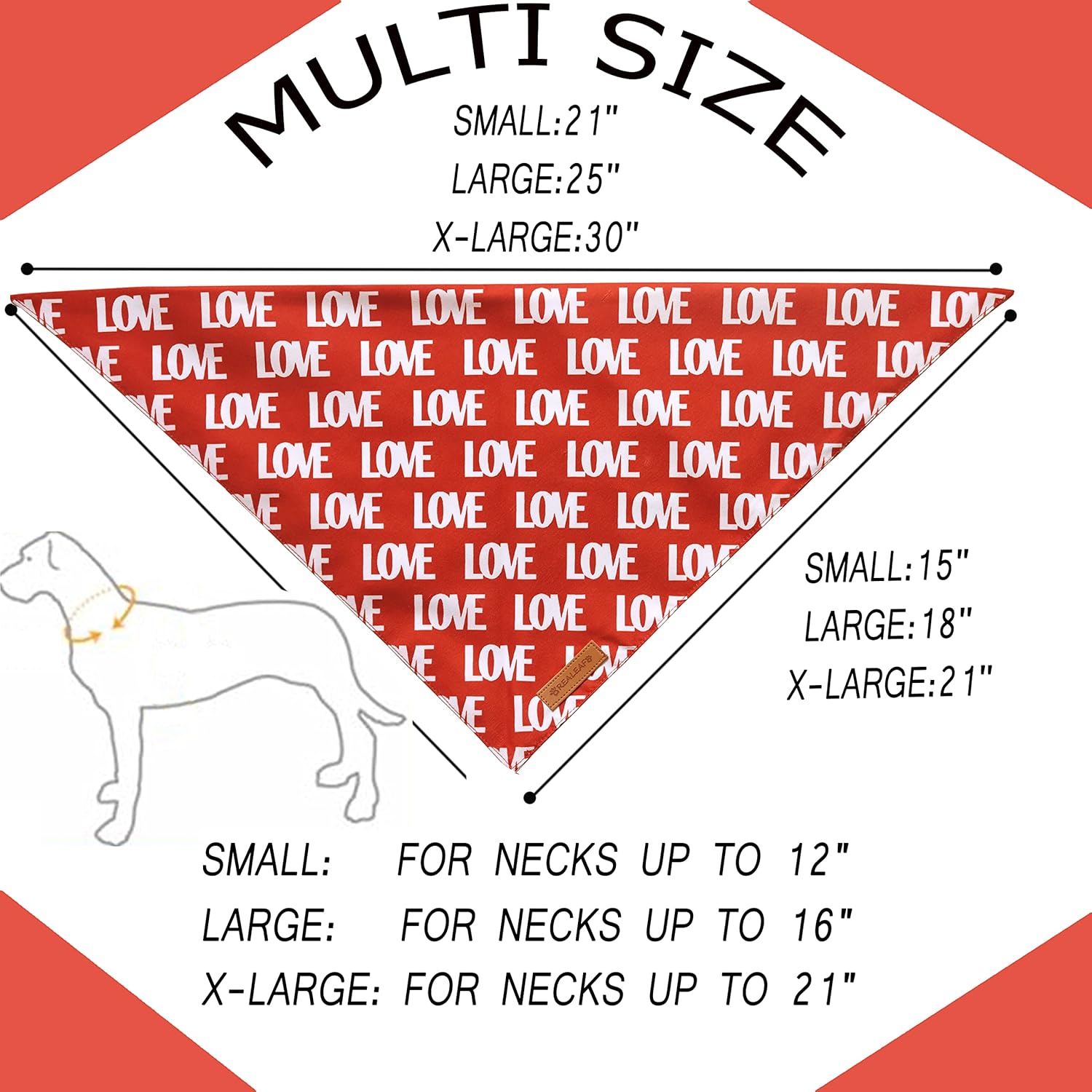 Valentine'S Day Dog Bandanas 2 Pack, Triangle Reversible Love Pet Scarf for Boy and Girl, Premium Durable Fabric, Holiday Mothers Day Bandana for Medium and Large Dogs (Large)
