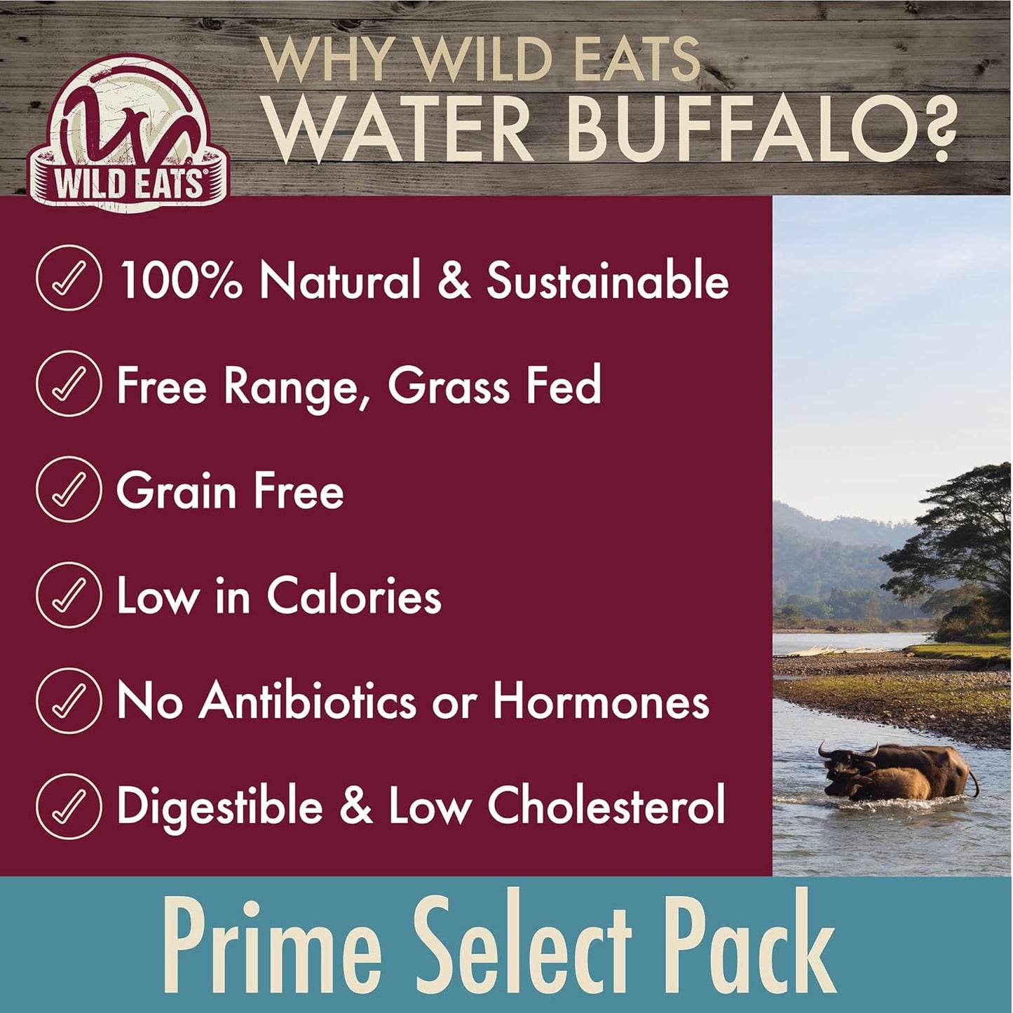 Dog Chews, Water Buffalo Prime Select, 7 Pack (Long Lasting Chews, Dog Bone Assortment, Grain Free, Gluten Free, 0.56 Lbs)