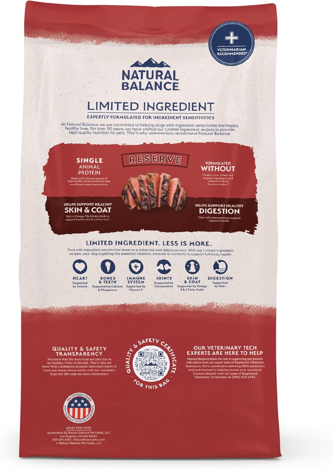 Limited Ingredient Adult Dry Dog Food - Balanced Nutrition for Adult Dogs - Grain-Free, Soy-Free Recipe - Limited Ingredient Formula - 12 Lb - Reserve Sweet Potato & Bison Recipe