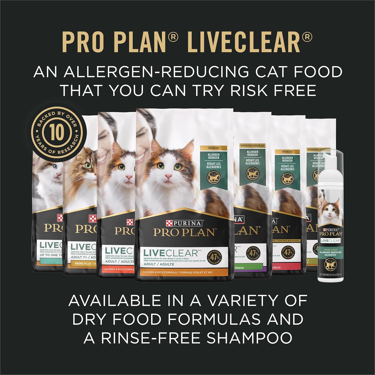 Purina Pro Plan Liveclear Cat Food Weight Management and Cat Allergen Reducer Chicken and Rice Formula - 3.2 Lb. Bag